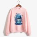 Turtleneck Hoodie Disney Stitch Funny Women Harajuku Cute Lilo and Stitch Anime Sweatshirt Manga Streetwear Hoody Female. 