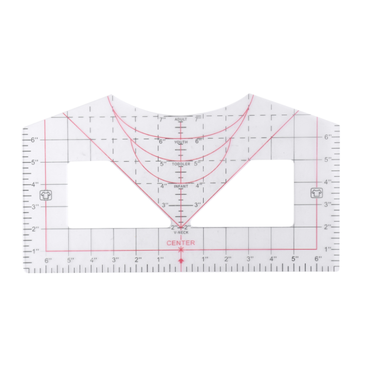 Tshirt Ruler Guide for Vinyl Alignment for Measuring Tool Sewing Tool Calibration Tool Transparent Ruler
