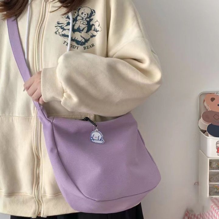 Large%20Capacity%20Waffle%20Crossbody%20Bag%20Simple%20Nylon%20Underarm%20Bag%20INS%20Korean%20Style%20Single%20Shoulder%20Bag%20College%20Style%201Pcs%20-%20Image%202