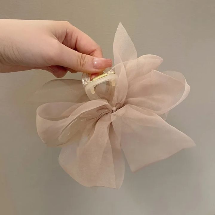New%20Sweet%20Mesh%20Tulle%20Bow%20Hair%20Clips%20Solid%20Color%20Bowknot%20Hair%20Clips%20For%20Women%20Girls%20Barrettes%20Claw%20Clip%20Kids%20Hair%20Accessories%20-%20Image%203