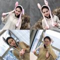 Rabbit Hat with Moving Ears Bunny Hat Ears Warm Plush Sweet Cute Cap for Kids Adults Gift Headwear Bonnets Dropshipping. 