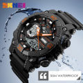 Skmei Big Dial Sport Men Watch 2 Time LED Digital Wristwatches For Mens Waterproof Chrono Count Down Male Hour montre homme 1228.