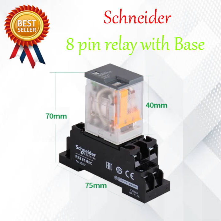 AC%20220V/240V%20Schneider%20Coil%208%20Pin%20DPDT%20Power%20Electromagnetic%20Relay%20With%20Base%20-%20Image%202