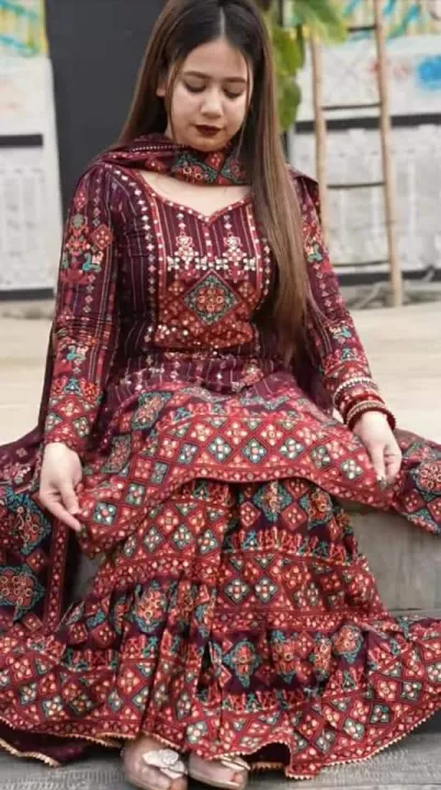 New%20Exclusive%20Linen%20Ready%20Made%20Skin%20Print%20Garara%20Dress%20Three%20Piece%20for%20Girls/Women%20-%20Image%202