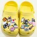 8/17/20/25/28pcs Cute Cats Shoe Charms for Croc Black Pink Paws Shoe Clips Decorations Funny Cowboy Cat Croc Jeans Xmas Gift. 