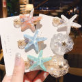 Ocean Shell Starfish Hair Clip Simple Sea Star Hairpin Women Party Duckbill Bangs Clip Girl Barrettes Headdress Hair Accessories.
