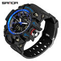 Sanda Men's Watches 50M Waterproof Quartz Wristwatch Sport Military LED Digital Watch for Male Relogios Masculino 3169. 