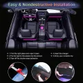 Geepact Car Interior Light Car Accesories Car LED Strip Light RGB APP Control Car Interior Decoration Sound Active Function Car Foot Under Dash Lighting Kit Atmosphere Light Auto Ambient Lamp Remote 12V Car Light Toyota. 