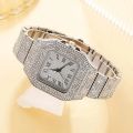 Elegant and Luxurious Set of Diamond Bracelet Watch and Wrist Watch for Women.