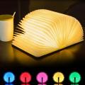 3D LED Magic Book Night Light – RGB 5 Colors, USB Rechargeable Folding Wooden Table Lamp for Home & Desk Decoration.