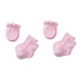 Newborn Anti Scratch Cotton Soft Baby Socks Gloves Sets Solid Color Boys Girls Mittens Suits. 
