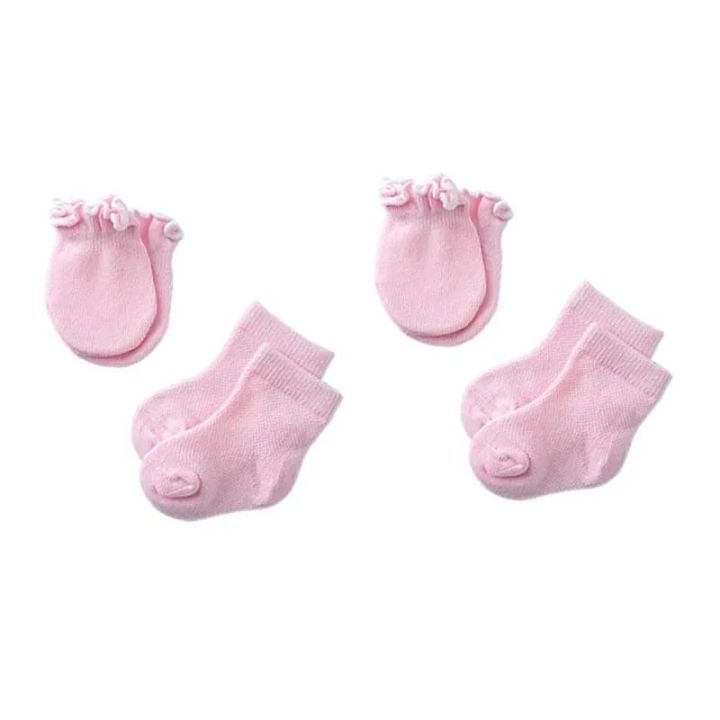 Newborn%20Anti%20Scratch%20Cotton%20Soft%20Baby%20Socks%20Gloves%20Sets%20Solid%20Color%20Boys%20Girls%20Mittens%20Suits%20-%20Image%205