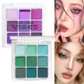 9 Colors Glitter Eyeshadow Palette Purple Violet Shimmer Pearlescent Matte Acrylic Eye Shadows Palette Waterproof Eye Make Up. 
