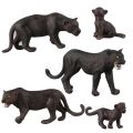 New Wild Feline Figurine Snow Leopard Black Panther Lynx Simulation Animal Model Action Figures Children Collect Toys Gifts.
