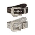 M2EA Goth for rhinestone Belts Women PU Leather Strap for rhinestone Belts Western Cowboy Y2K Girls Fashion Belt for Jeans Men.