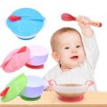 Baby Toddler Sucker Bowl Set with Spoon Training Eating Bowl boy girl Utensil kids Baby Dinnerware Suction Bowl Newborn Baby Food Baby Feeding Bowls With Spoon. 