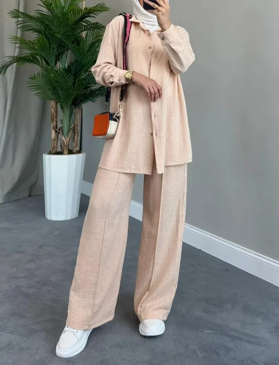 Women%E2%80%99s%20New%20arrival%20clothes%20solid%20color%20long%20sleeved%20shirt%20coat%20and%20pant%20set%20Female%20casual%202%20piece%20-%20Image%203