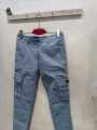 Mens stetch twill blended 6 pockets cargo mobile pant lite blue by RareTex.