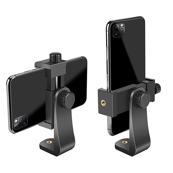 [GD]Smartphone Holder/Vertical and Horizontal Tripod Mount Adapter Rotatable Bracket with 1/4 Inch Screw/Adjustable Clip for iPhone, Android Cell Phone, Selfie Stick, Camera Stand