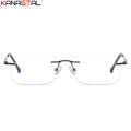 Men Cut Edge Eyeglasses Frames Elderly Double Light Eyewear Optical Blue Light Blocking Lens Myopia Prescription Reading Glasses.