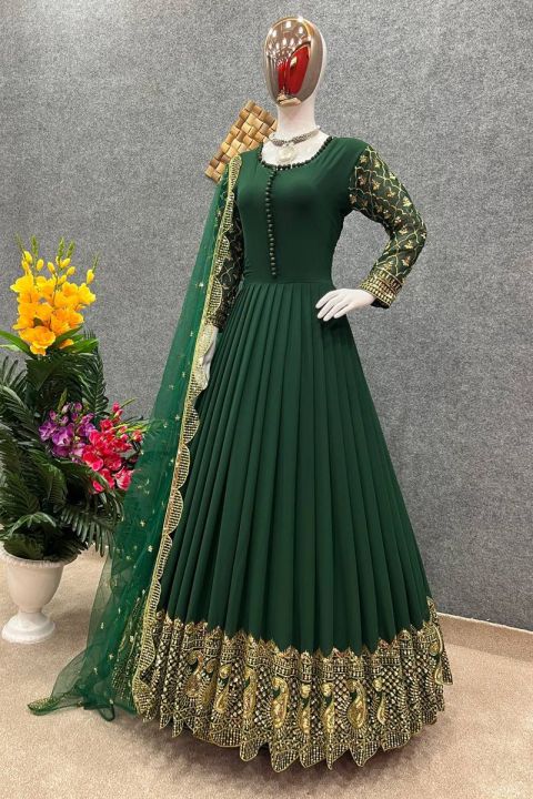 Readymade Georgette Embroidered Party Dress2