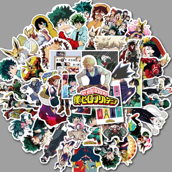 50Pcs/Pack My Hero Academia Japan Anime Stickers for DIY Skateboard Guitar