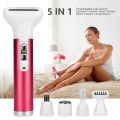 5 in 1 Electric Hair Remover Rechargeable Lady Shaver Nose Hair Trimmer Eyebrow Shaper Leg Armpit Bikini Trimmer Women Epilator.