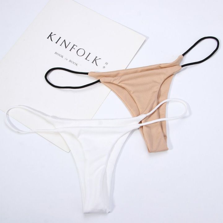 Female Plus Size Bikini Thin Strappy S-XL Low Rise Thongs Panties G ...
