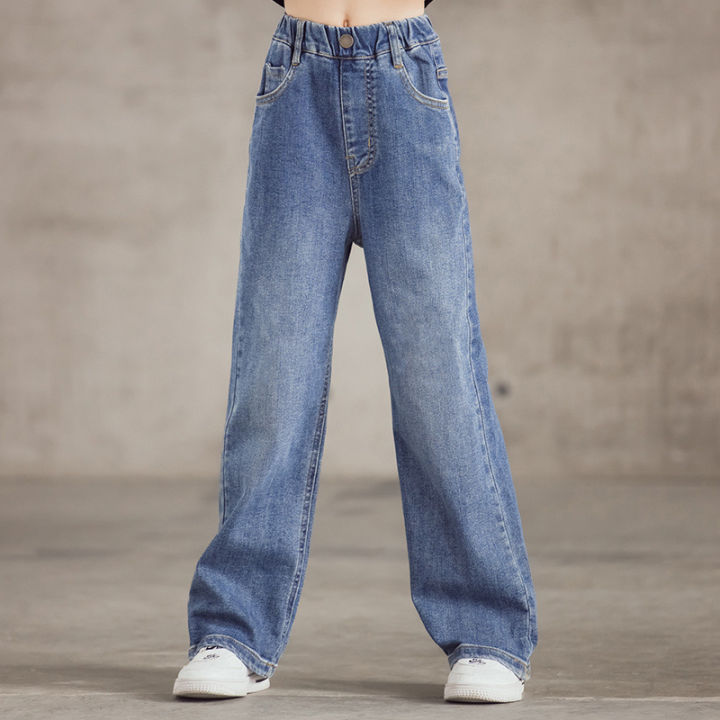 Girls%20Simple%20Denim%20Wide-leg%20Pants%20Spring%20and%20Autumn%20Pants%202023%20New%20Outer%20Pants%20Korean%20Version%20Loose%20Denim%20Wide-leg%20Pants%20-%20Image%202
