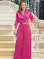 Drauuing 2 Pieces Sets Women Shirts Top And Wide Leg Pant Outfits Women Blouse Sets Women Crop Top And Pant 2 Pieces Sets.