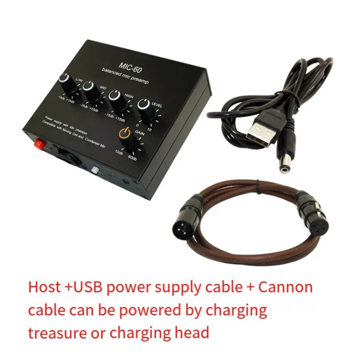 FORIDE%20Balanced%20Dynamic%20Microphone%20Amplifier%20Music%20Audio%20Amplifier%20MIC-60%20with%2048V%20Phantom%20Power%20with%20XLR%20Cable%20-%20Image%203