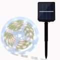 LED Strip Light Solar Powered Tape 3/4/5M Outdoor RGB Flexible Lighting Ribbon Tape Waterproof LED Strip Backlight Garden Decor--White color--2 M. 