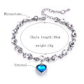 Crystal Rhinestone Heart Shape Light Blue Stone Bracelets for Girls Simple Stylish New Collection 2023 - Fashionable Bracelet for Women Simple.