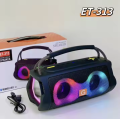 2025 new ET-313 Wireless BT Speaker Portable Stereo Subwoofer Bass Fabric Design FM Radio LED Colorful Light Battery-Powered DJ.
