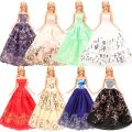 【LuckyBabyFans Store】(New) fashion 15 items/set doll accessories = 5 dresses random pick 10 shoes wedding Noble party gown clothes for Barbie doll outfit. 