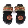 Lilaboti Handcrafted with beads Flat Sandal for Women Customized.