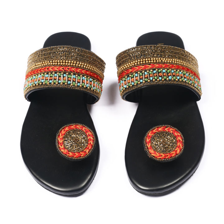 Lilaboti%20Handcrafted%20with%20beads%20Flat%20Sandal%20for%20Women%20Customized%20-%20Image%204