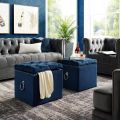 Square Sitting Sofa, Storage Stool Suitable for Bedroom, Living Room and Kitchen,Button Tufted Velvet Square Storage Ottoman with Handle for Living Room & Bedroom.