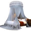 Breathable Hanging Mosquito Net Top Hook Lace Bed Canopy Encrypted Mesh Round Dome Court Style Crib Canopy Bedroom Decoration.
