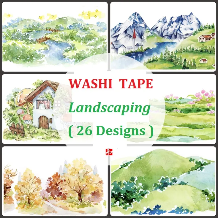 Landscaping%20Washi%20Tapes%20Adhesive%20Masking%20Tape%20Planner%20DIY%20Craft%20Scrapbooking%20Diary%20Journal%20Stickers%20School%20Supplies%20Label%20Gifts%20-%20Image%202