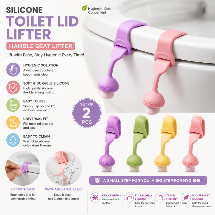 Silicone Toilet lid Lifter(2 Pcs) Handle seat Lifter