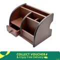 Pen Stand With Visiting Card & Mobile Holder | Multipurpose Wooden Desk Organizer Pen And Pencil Stand For Office Table With Business Card Holder Box And Mobile Stand (Wooden). 
