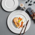 Pure White Ceramic Steak Plate Western Food Plate Household Pasta Flat Plate Commercial Restaurant Hotel Placing Tableware.