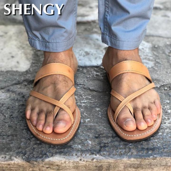 Men%20Leather%20Slippers%20Summer%20Flat%20Sandals%20Casual%20Greek%20Outdoor%20Beach%20Shoes%20Sandals%20Retro%20Roman%20Slippers%20Plus%20Size%2039-48%20-%20Image%204