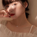 We Flower Korean Fashion Silver Shiny Zircon Bow Pendant Necklace For Women Girls Chic Lovely Butterfly Clavicle Chain Necklace Jewelry Gift.