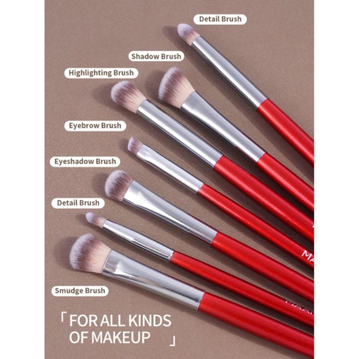 MAANGE%207pcs%20Professional%20Eye%20Makeup%20Brush%20Set%20-%20Red%20-%20Image%203