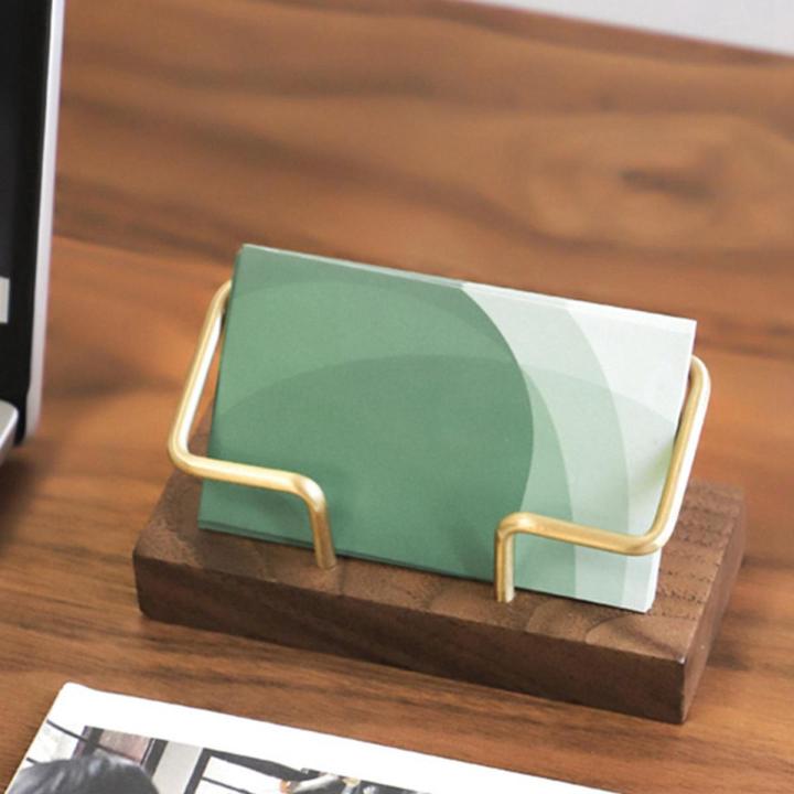 Walnut Brass Business Card Holder Wooden Business Card Holder