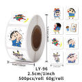 500/pcs Crayon Shin-chan Sealing Sticker Cute Cartoon Reward Children Encouragement Sticker Kids Gifts Decor Teacher Supplies. 