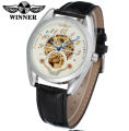 Winner Winner 119 Business Mechanical Men's Watch Steel Hollow Watch Business Belt Watch.