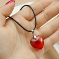 Men Ladies Charm Fashion Jewelry Elegant Women Fashion Y2k Red Heart Shaped Crystal Pendant Simple Popular Necklace Personality. 